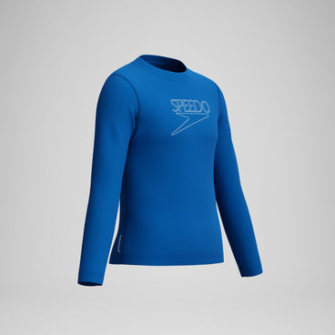 Junior Classic Logo Long Sleeve Rashguard Blue
