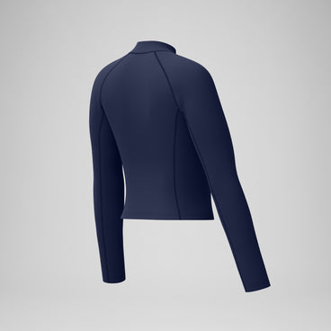 Women's Solid Long Sleeve Zip Rashguard Navy