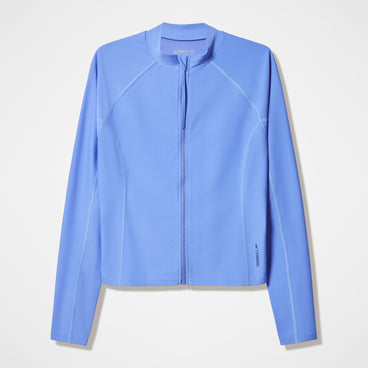Women's Long Sleeve Zip Rashguard Blue