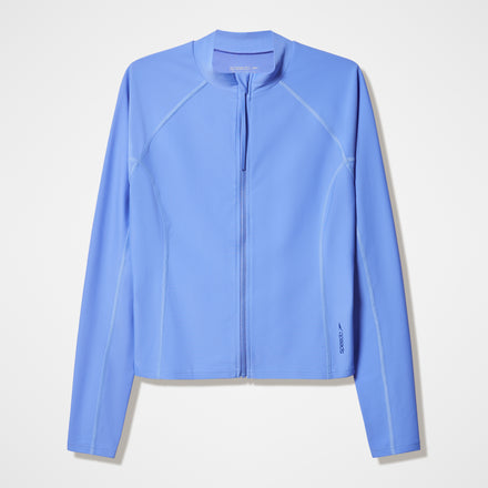 Women's Long Sleeve Zip Rashguard Blue