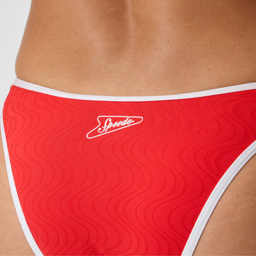 Women's Jetstream Texture Scoop Bikini Bottom Red/White
