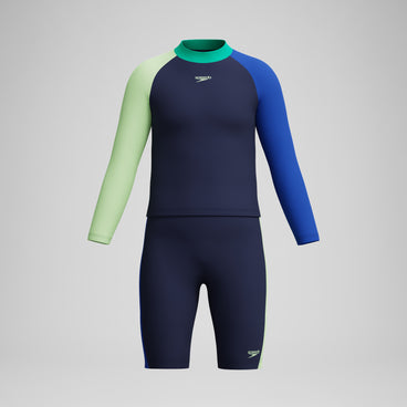 Boys Colourblock Long Sleeve Rashguard Navy