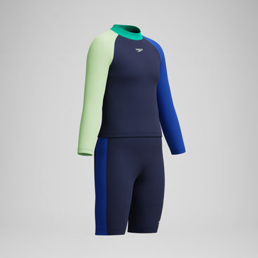 Boys Colourblock Long Sleeve Rashguard Navy