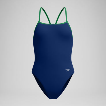 Women's Club Training Turnback Swimsuit Navy/Green