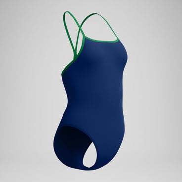 Women's Club Training Turnback Swimsuit Navy/Green