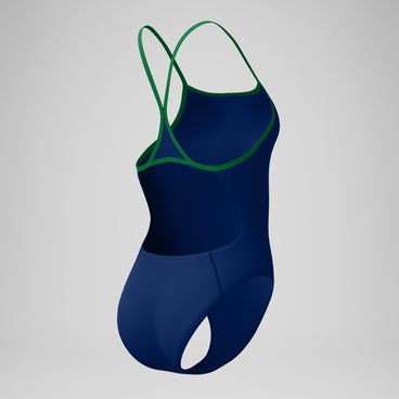 Women's Club Training Turnback Swimsuit Navy/Green