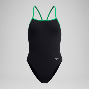 Women's Club Training Turnback Swimsuit Black/Green