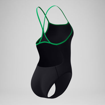Women's Club Training Turnback Swimsuit Black/Green