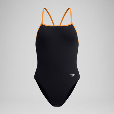 Women's Club Training Turnback Swimsuit Black/Orange