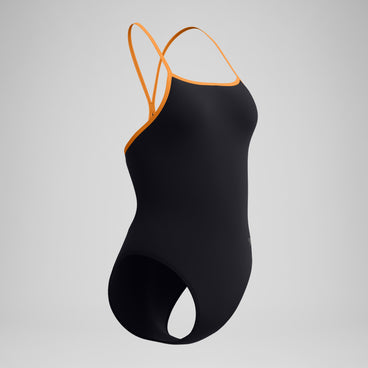 Women's Club Training Turnback Swimsuit Black/Orange
