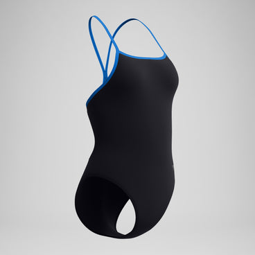Women's Club Training Turnback Swimsuit Black/Blue