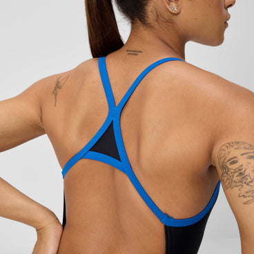 Women's Club Training Turnback Swimsuit Black/Blue