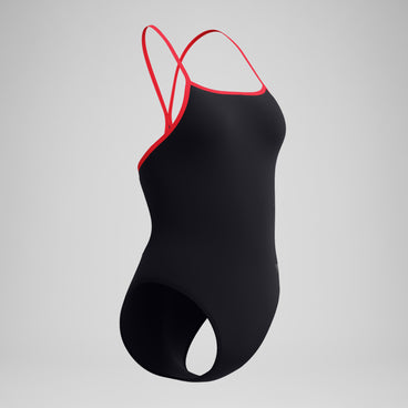 Women's Club Training Turnback Swimsuit Black/Red