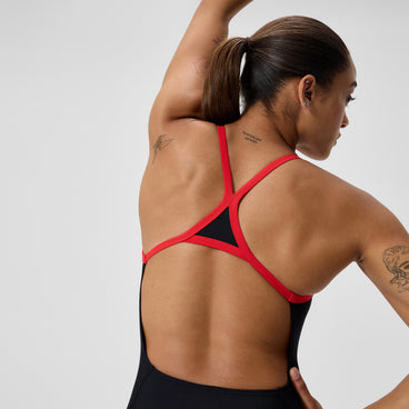 Women's Club Training Turnback Swimsuit Black/Red