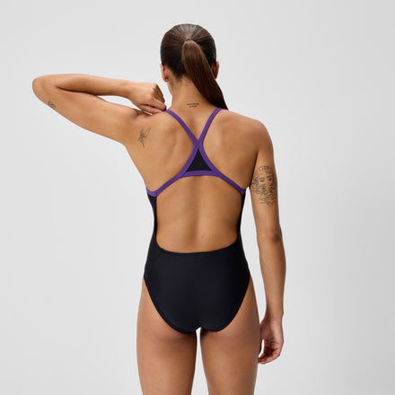 Women's Club Training Turnback Swimsuit Black/Purple