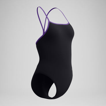 Women's Club Training Turnback Swimsuit Black/Purple