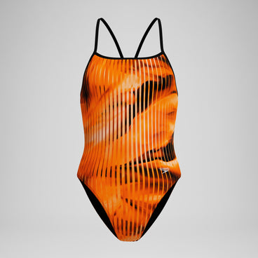 Women's Club Training Printed Turnback Swimsuit Orange