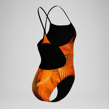 Women's Club Training Printed Turnback Swimsuit Orange