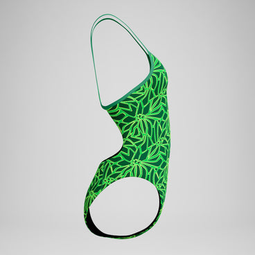 Women's Club Training Printed Turnback Swimsuit Green