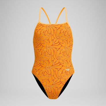 Women's Club Training Printed Turnback Swimsuit Orange