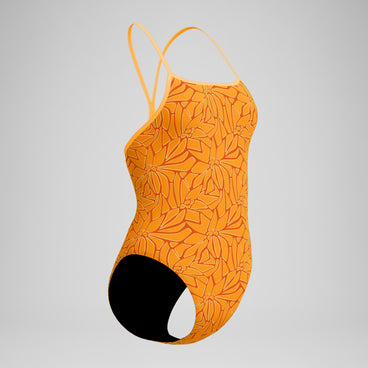 Women's Club Training Printed Turnback Swimsuit Orange