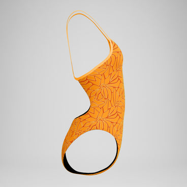 Women's Club Training Printed Turnback Swimsuit Orange