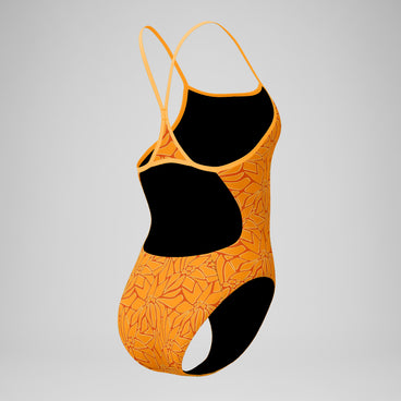 Women's Club Training Printed Turnback Swimsuit Orange