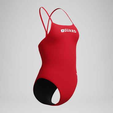 Women's Guard Turnback Swimsuit Red