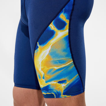 Men's Team Printed Jammer Blue/Yellow