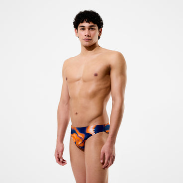 Men's Team Printed Brief Navy/Orange