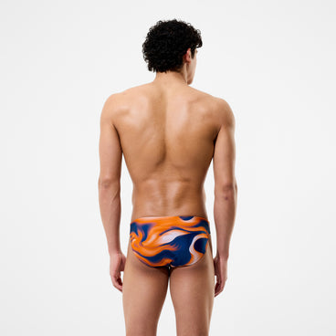 Men's Team Printed Brief Navy/Orange