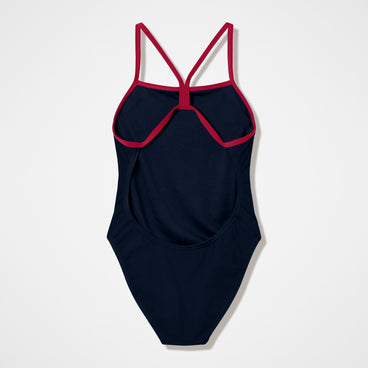 Women's Team EnduranceX V-Back 2.0 Swimsuit Black/Maroon