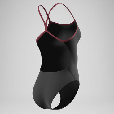 Women's Team EnduranceX V-Back 2.0 Swimsuit Black/Maroon