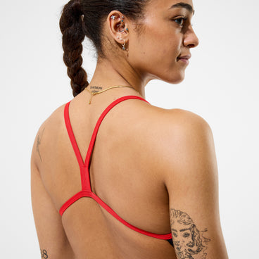 Women's Team EnduranceX V-Back 2.0 Swimsuit Black/Red