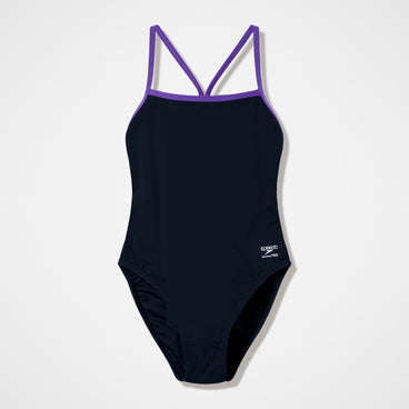 Women's Team EnduranceX V-Back 2.0 Swimsuit Black/Purple
