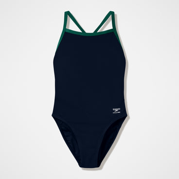 Women's Team EnduranceX Turnback Swimsuit Black/Green