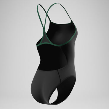 Women's Team EnduranceX Turnback Swimsuit Black/Green