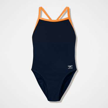 Women's Team EnduranceX Turnback Swimsuit Black/Orange