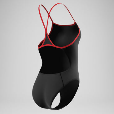 Women's Team EnduranceX Turnback Swimsuit Black/Red