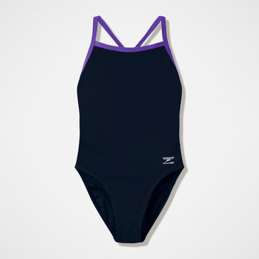 Women's Team EnduranceX Turnback Swimsuit Black/Purple
