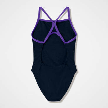 Women's Team EnduranceX Turnback Swimsuit Black/Purple