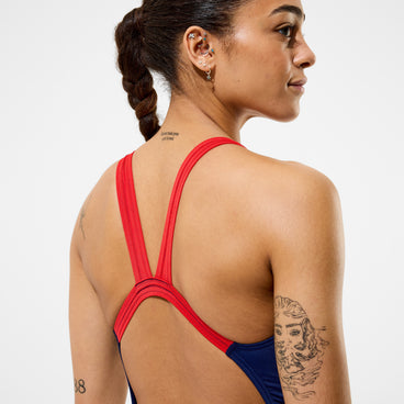 Women's Team EnduranceX Leaderback Swimsuit Navy/Red