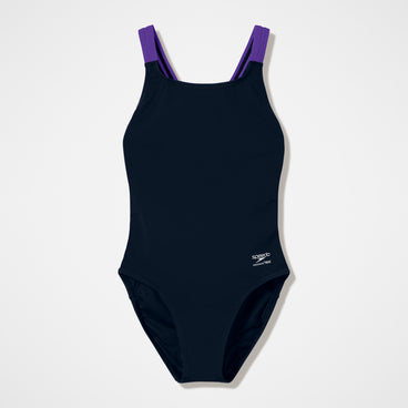 Women's Team EnduranceX Leaderback Swimsuit Black/Purple