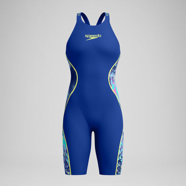 Women's Fastskin LZR Pure Intent 2.0 Openback Kneeskin Navy/Blue/Yellow