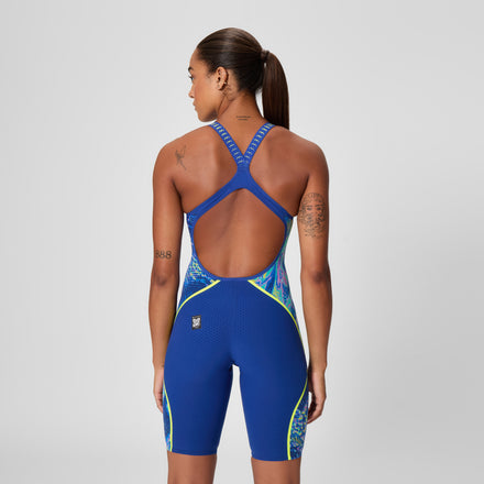 Women's Fastskin LZR Pure Intent 2.0 Openback Kneeskin Navy//Yellow
