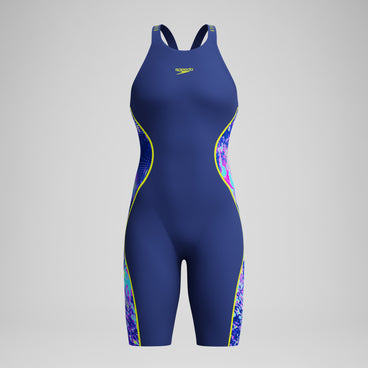 Women's Fastskin LZR Pure Intent 2.0 Openback Kneeskin Navy//Yellow