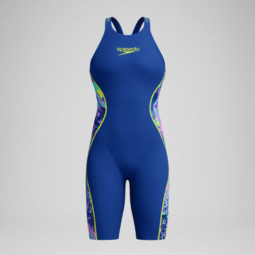 Women's Fastskin LZR Pure Intent 2.0 Closedback Kneeskin Navy/Blue/Yellow