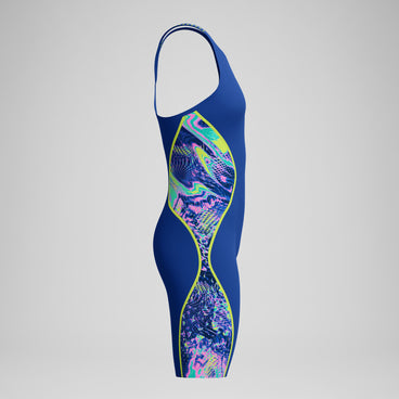 Women's Fastskin LZR Pure Intent 2.0 Closedback Kneeskin Navy/Blue/Yellow