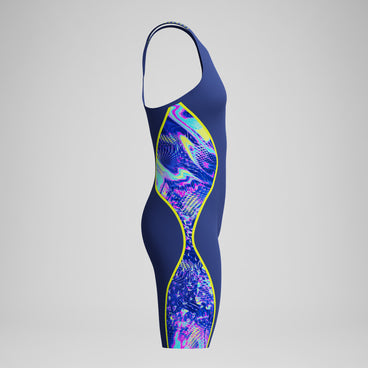 Women's Fastskin LZR Pure Intent 2.0 Closedback Kneeskin Navy/Blue/Yellow