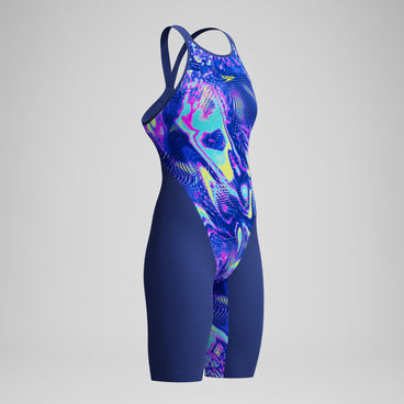 Women's Fastskin LZR Pure Valor 2.0 Openback Kneeskin Blue/Navy